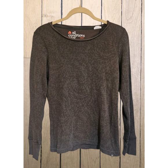 Nike ACG Women's Brown Leaf Thermal Stretch Pullover Long Sleeve Dri Fit Large - Picture 1 of 3